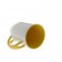 Кружка для сублимации керамика белая, внутри, ручка и ложка желтые 330мл