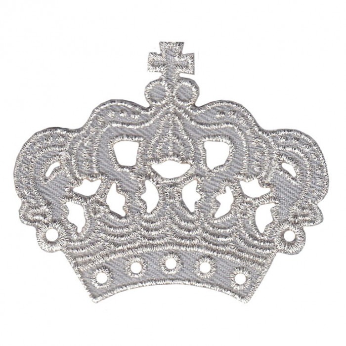 Декор нашивка  - Корона (серебро) 2