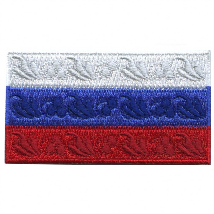 Декор нашивка  Флаг России (в цветочках)