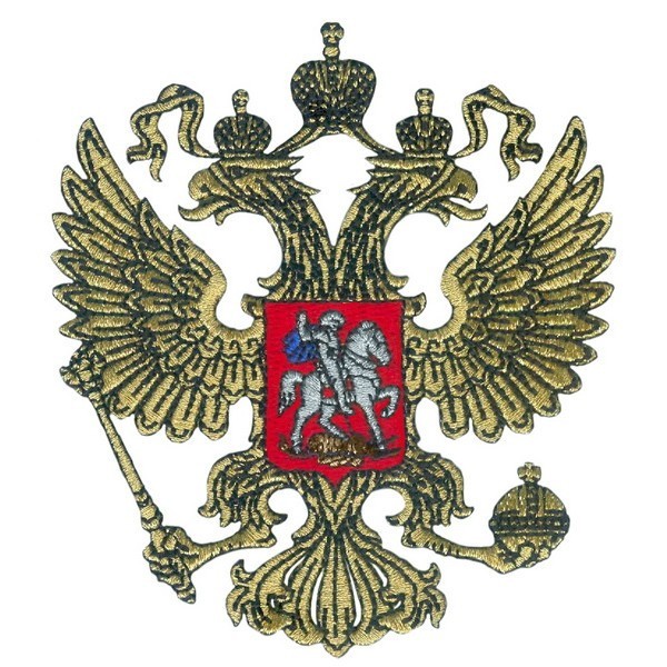 Декор нашивка  Герб России Орел (большая, золото)