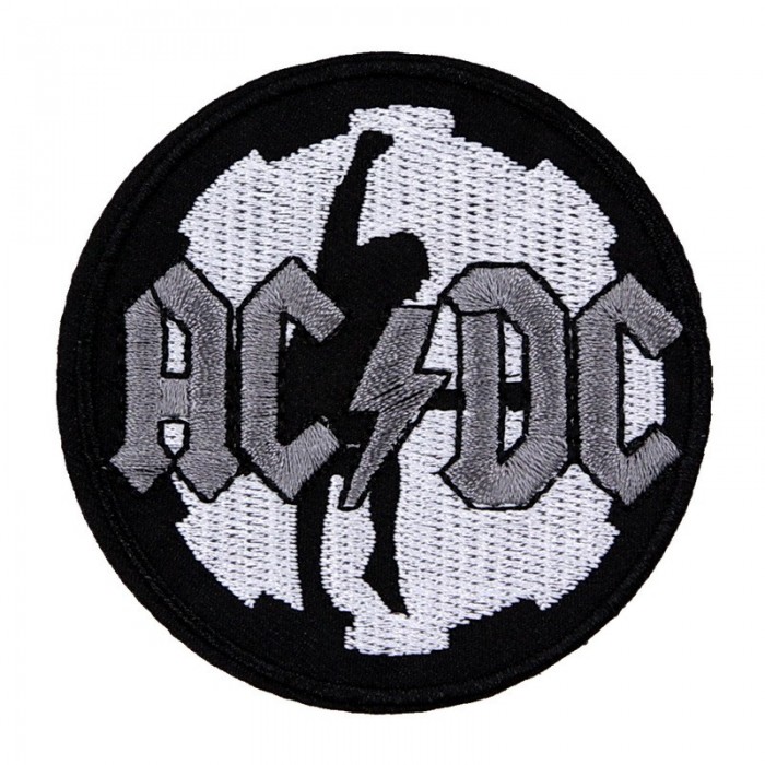 Декор нашивка  AC/DC (круглая, гитарист)