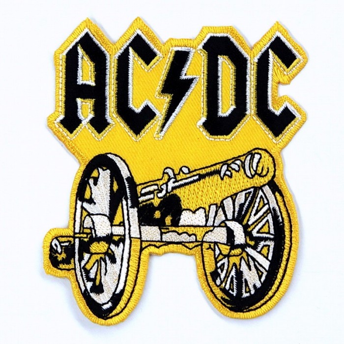 Декор нашивка  AC/DC (пушка, желтая)