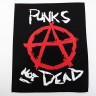 Декор нашивка  Punks not dead (белая надпись,красный значок)