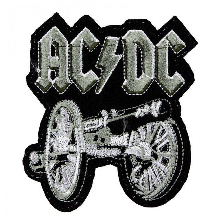 Декор нашивка  AC/DC (пушка, черная) 95Х105