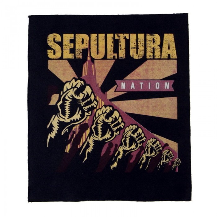 Декор нашивка  Sepultura "Nation" с кулаками