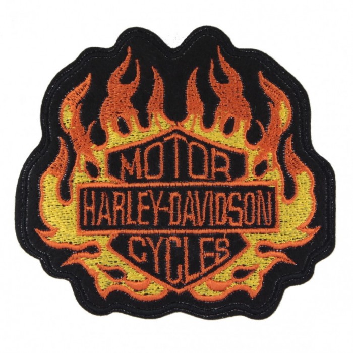 Декор нашивка Harley Davidson (лого в огне) 2