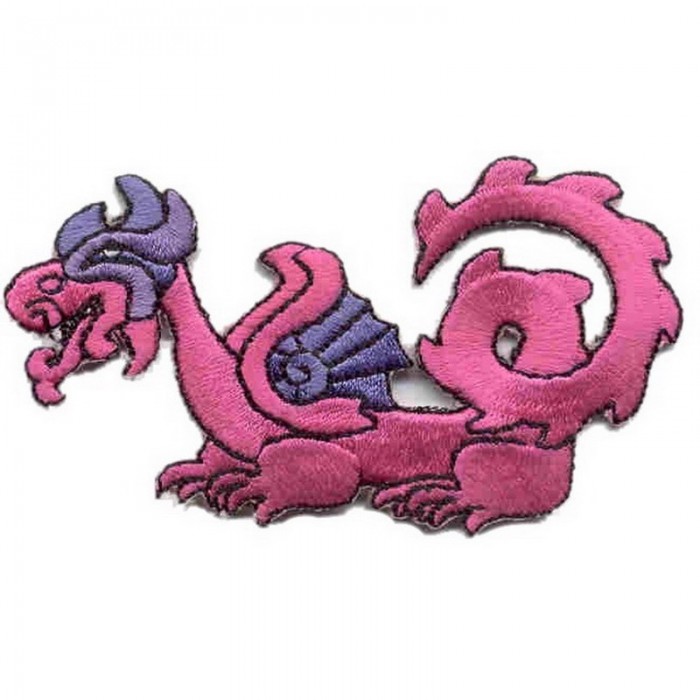 Декор нашивка  Розовый дракон