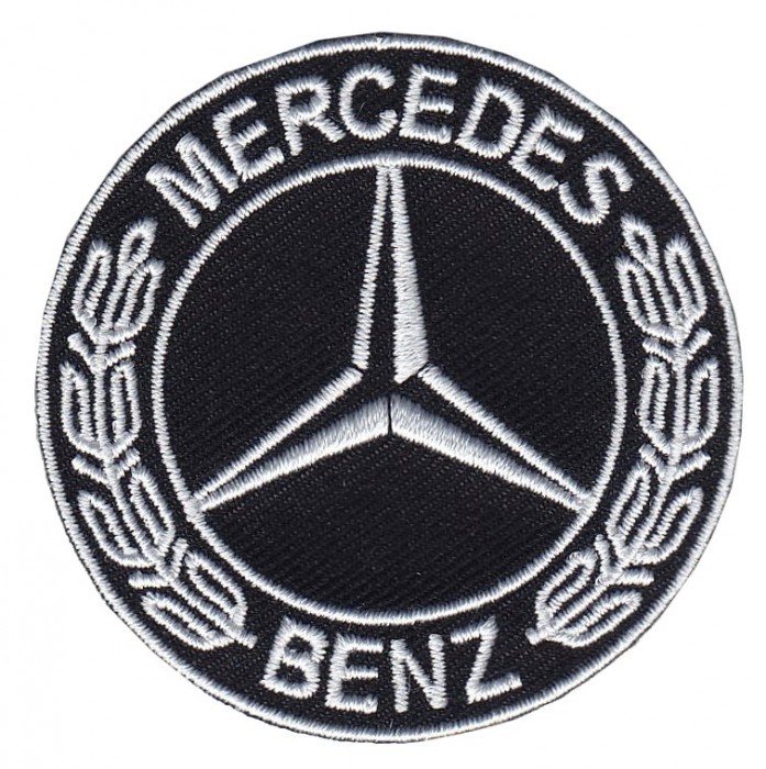 Декор нашивка Мерседес (белый) Mercedes