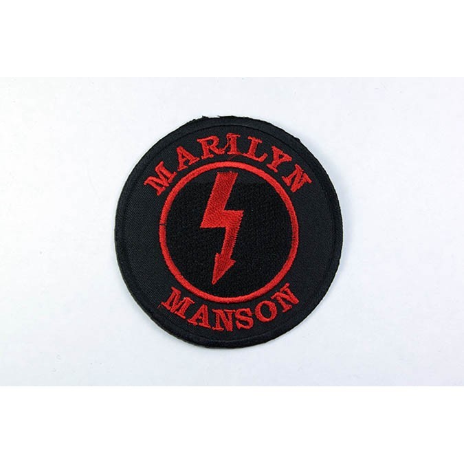 Декор нашивка  Marylin Manson (черная, круглая)
